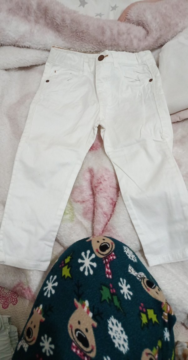 Düğmeli Beyaz Erkek Çocuk Pantolonu - Görsel 2