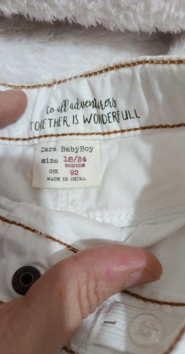 Düğmeli Beyaz Erkek Çocuk Pantolonu - Görsel 4