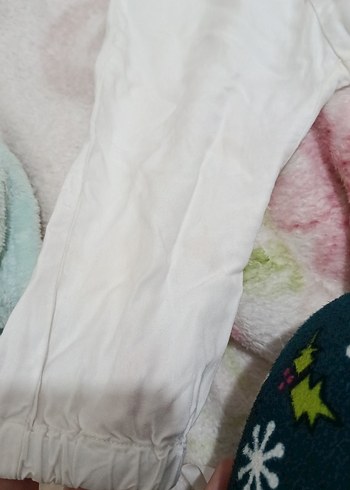 Kızlar için Beyaz Nakışlı Bohem Pantolon - Görsel 3