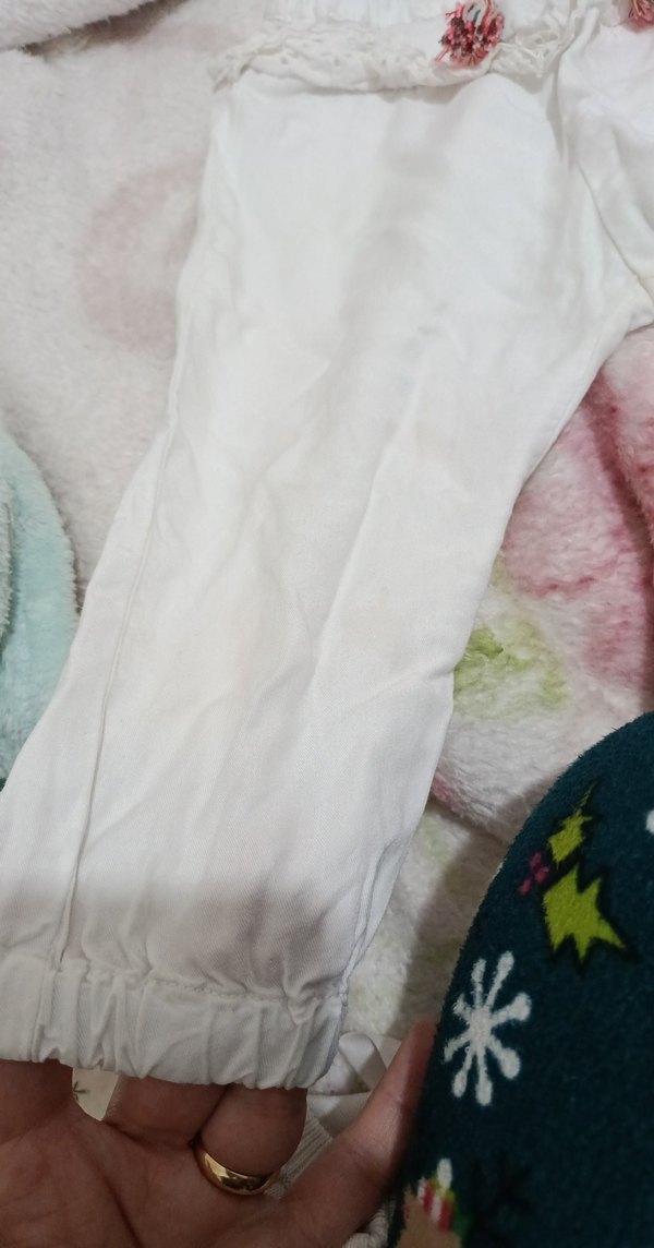 Kızlar için Beyaz Nakışlı Bohem Pantolon - Görsel 3