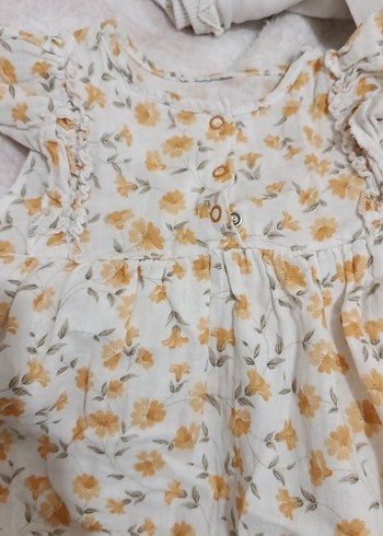 Kız Çocuk Beyaz Çiçekli Fırfırlı Elbise - Görsel 5