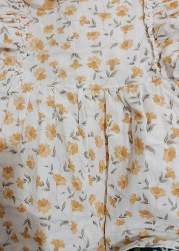 Kız Çocuk Beyaz Çiçekli Fırfırlı Elbise - Görsel 3