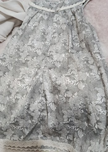 Gri Nakışlı Kız Çocuk Elbisesi - Görsel 6