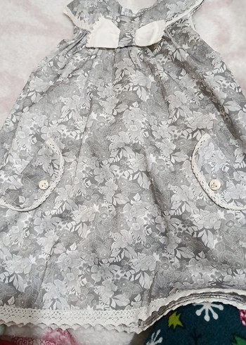 Gri Nakışlı Kız Çocuk Elbisesi - Görsel 2