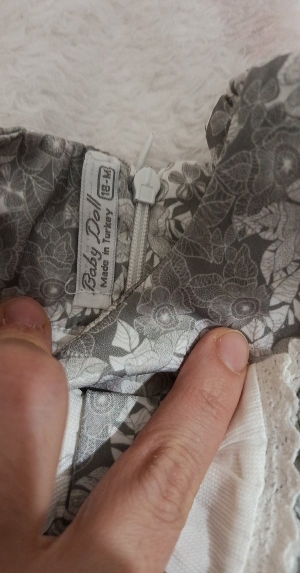 Gri Nakışlı Kız Çocuk Elbisesi - Görsel 4