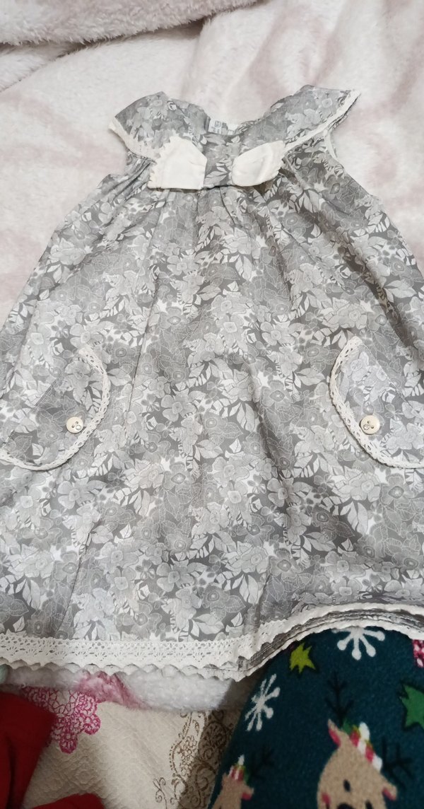 Gri Nakışlı Kız Çocuk Elbisesi - Görsel 2