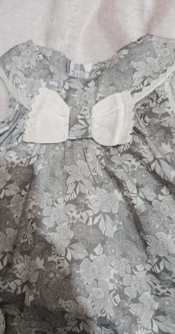 Gri Nakışlı Kız Çocuk Elbisesi - Görsel 3