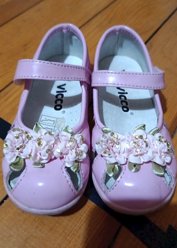 Kız Çocuk Pembe Çiçekli Tokalı Babet - Görsel 2