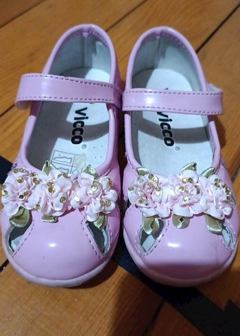 Kız Çocuk Pembe Çiçekli Tokalı Babet - Görsel 3