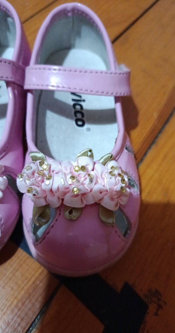 Kız Çocuk Pembe Çiçekli Tokalı Babet - Görsel 4