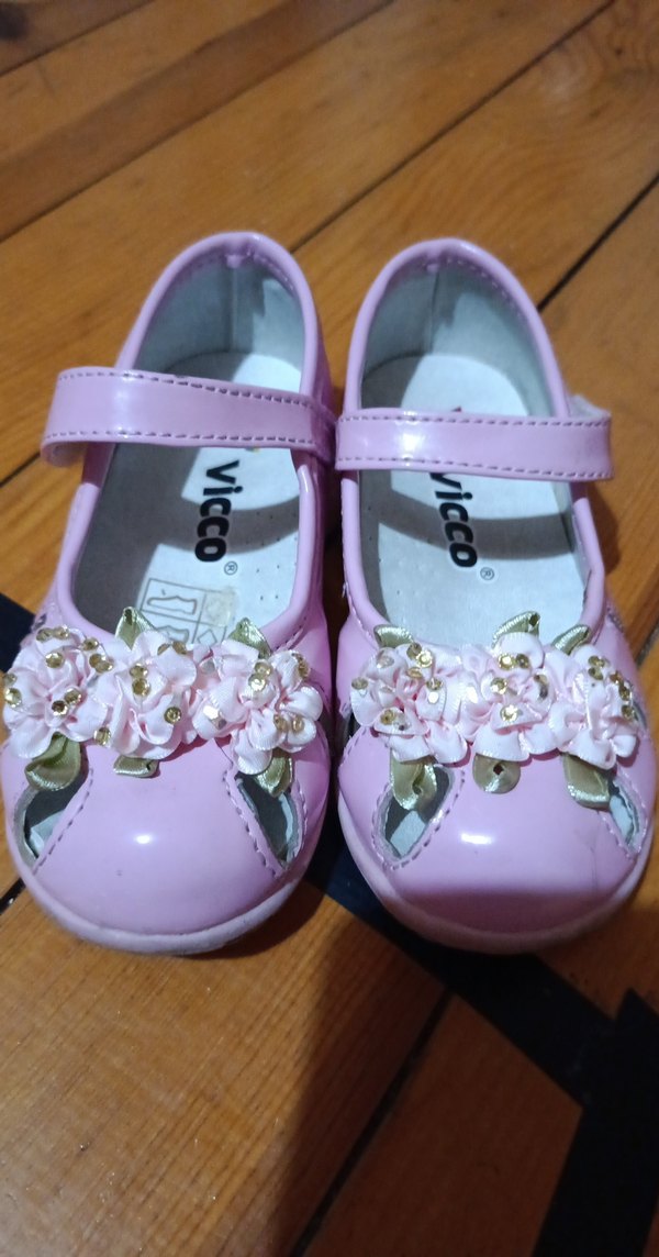 Kız Çocuk Pembe Çiçekli Tokalı Babet - Görsel 3