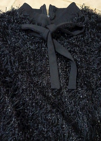 Kadın Siyah parlak ipten kumaşlı - Görsel 6