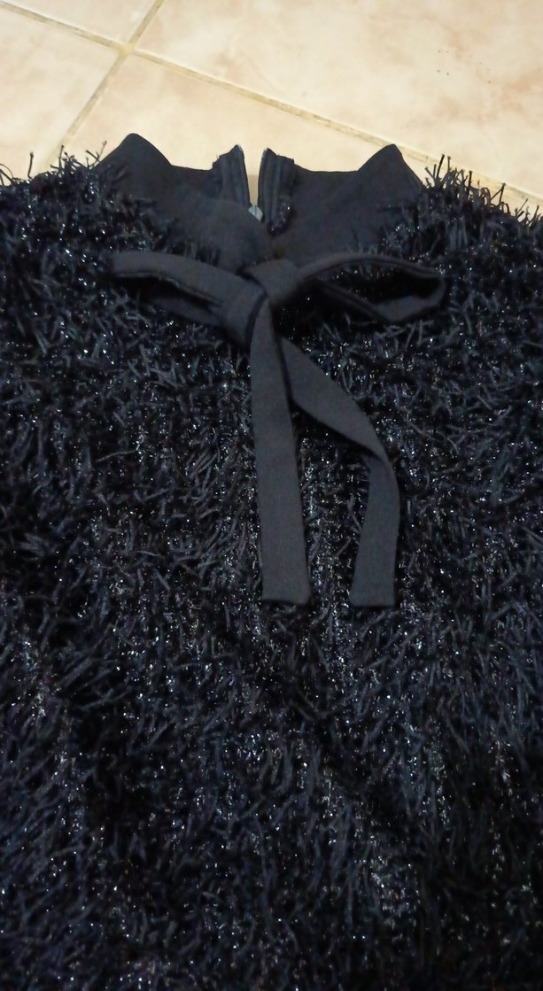 Kadın Siyah parlak ipten kumaşlı - Görsel 5