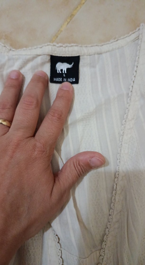 Bej Keten Bohem üst bluz - Görsel 5