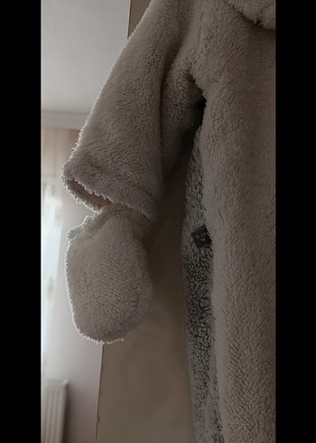 Gri Kürklü Erkek Bebek Polar Tulum - Görsel 4