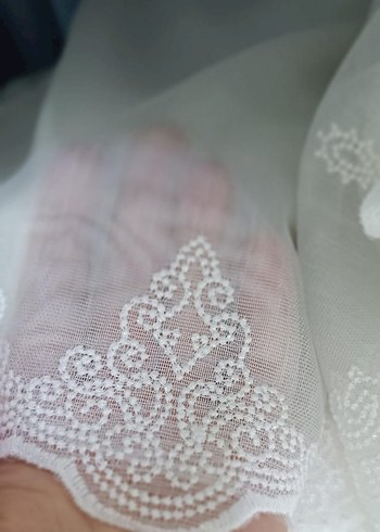 Bohem Midi Beyaz Dantel perde - Görsel 7