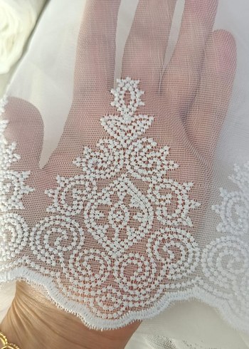 Beden beyaz Renk Bohem Midi Beyaz Dantel perde