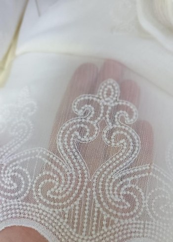 Bohem Midi Beyaz Dantel perde - Görsel 6