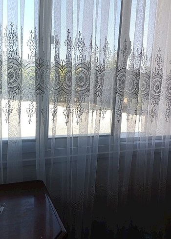 Bohem Midi Beyaz Dantel perde - Görsel 16