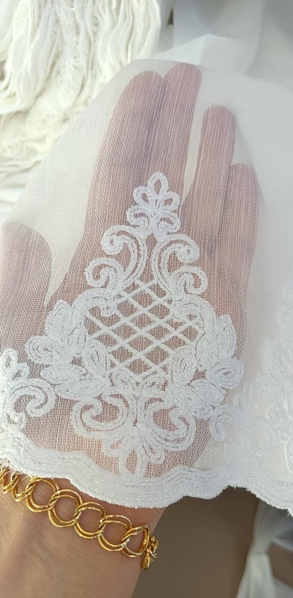 Bohem Midi Beyaz Dantel perde - Görsel 3