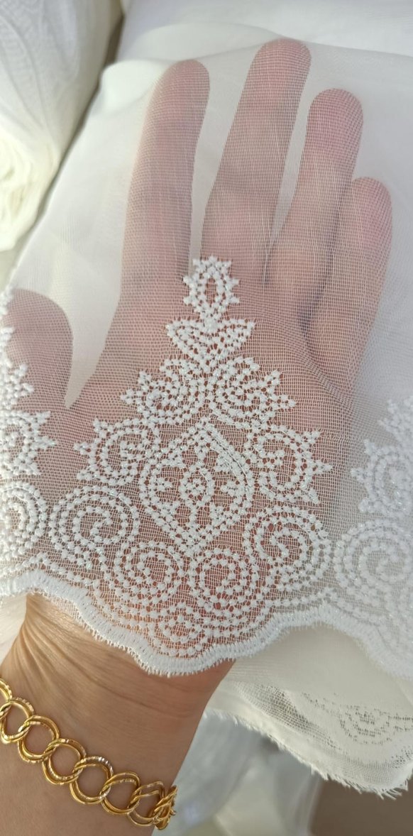 Bohem Midi Beyaz Dantel perde - Görsel 4