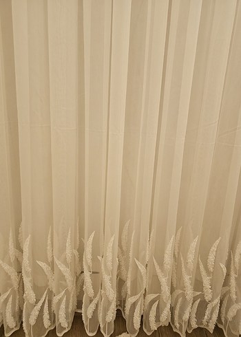 Gri Beyaz Nakışlı Perde - Görsel 11