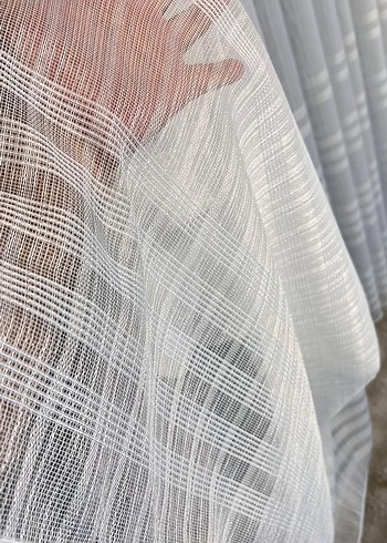 Gri Beyaz Nakışlı Perde - Görsel 13