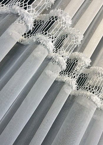 Gri Beyaz Nakışlı Perde - Görsel 12