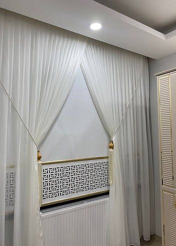 Gri Beyaz Nakışlı Perde - Görsel 9