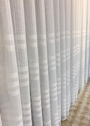 Gri Beyaz Çizgili Modern Perde - Görsel 15