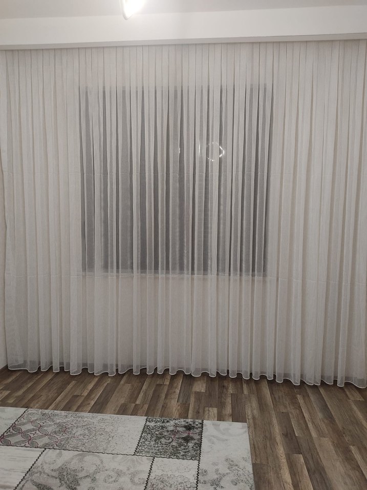 Gri Beyaz Çizgili Modern Perde - Görsel 2