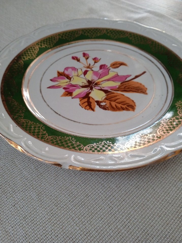 Eski porselen tabak - Görsel 3