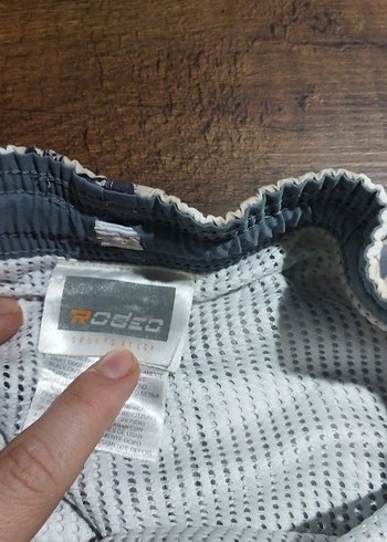 Erkek Mavi Gri Desenli Mini Yüzme Şortu - Görsel 2