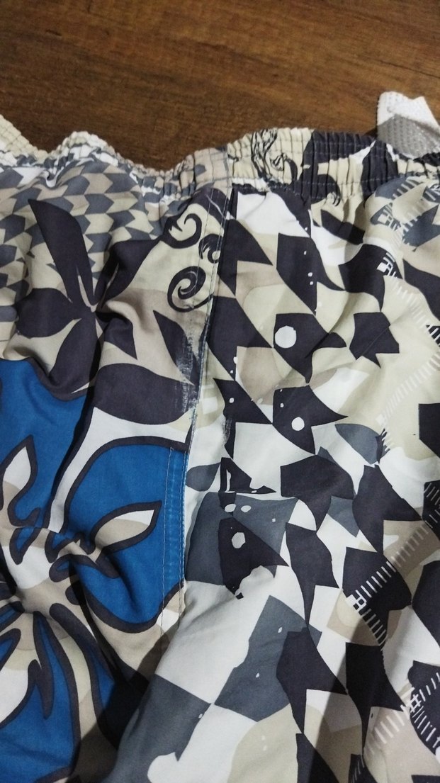 Erkek Mavi Gri Desenli Mini Yüzme Şortu - Görsel 4