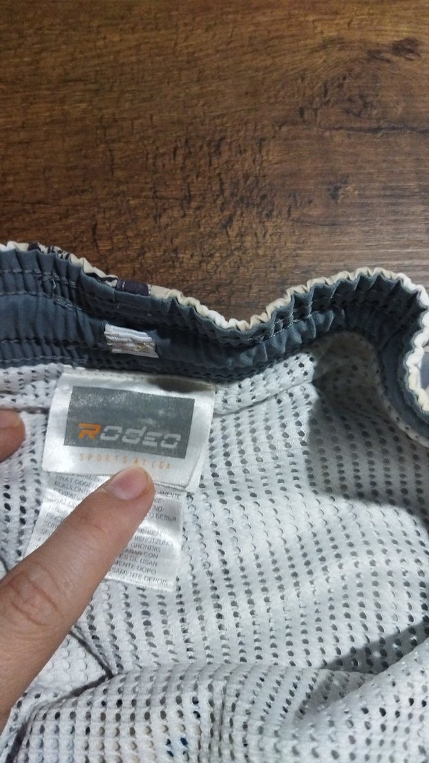 Erkek Mavi Gri Desenli Mini Yüzme Şortu - Görsel 2