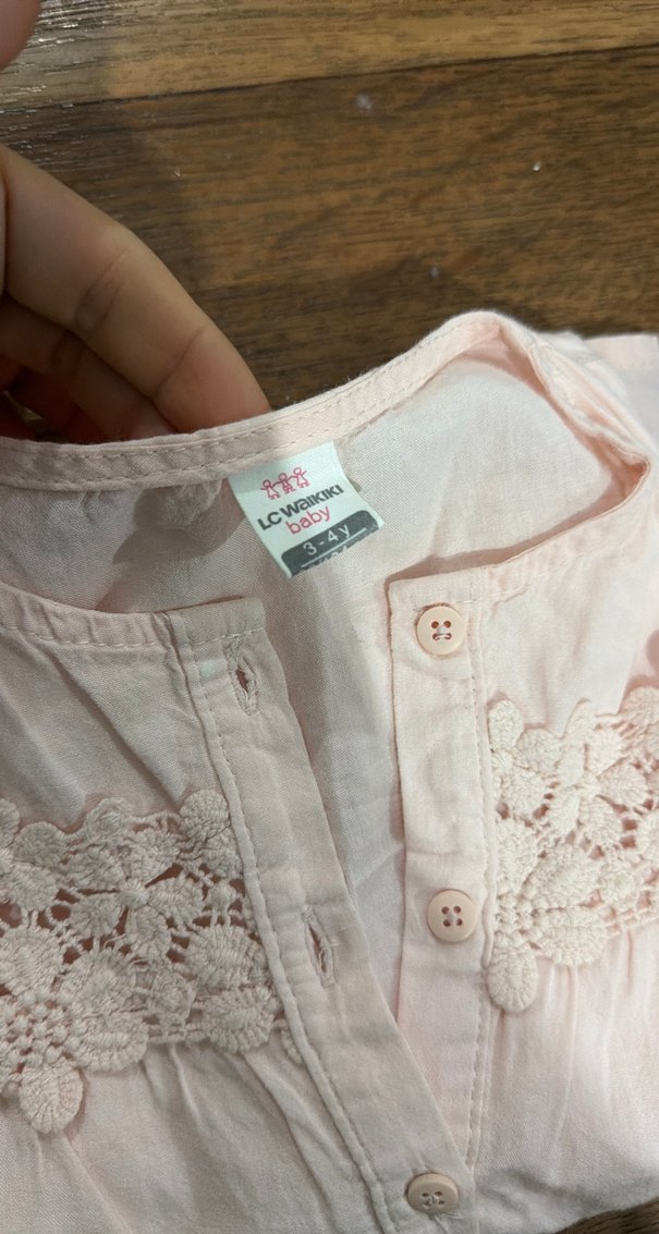 Kız Çocuk Nakışlı Düğmeli uzun Kollu Gömlek - Görsel 2