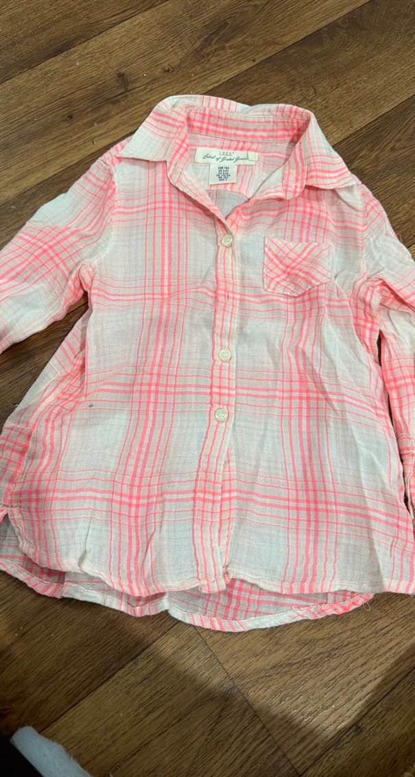 Kız Çocuk Nakışlı Düğmeli uzun Kollu Gömlek - Görsel 5