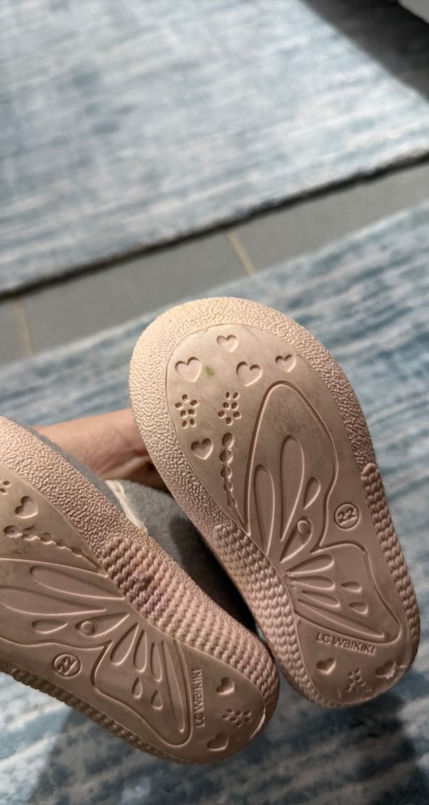 Kız Çocuk Gri Nakışlı Sıcak Terlik - Görsel 2