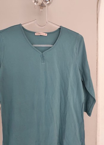 Turkuaz Hamile V Yakalı Uzun Kollu Tunik - Görsel 3