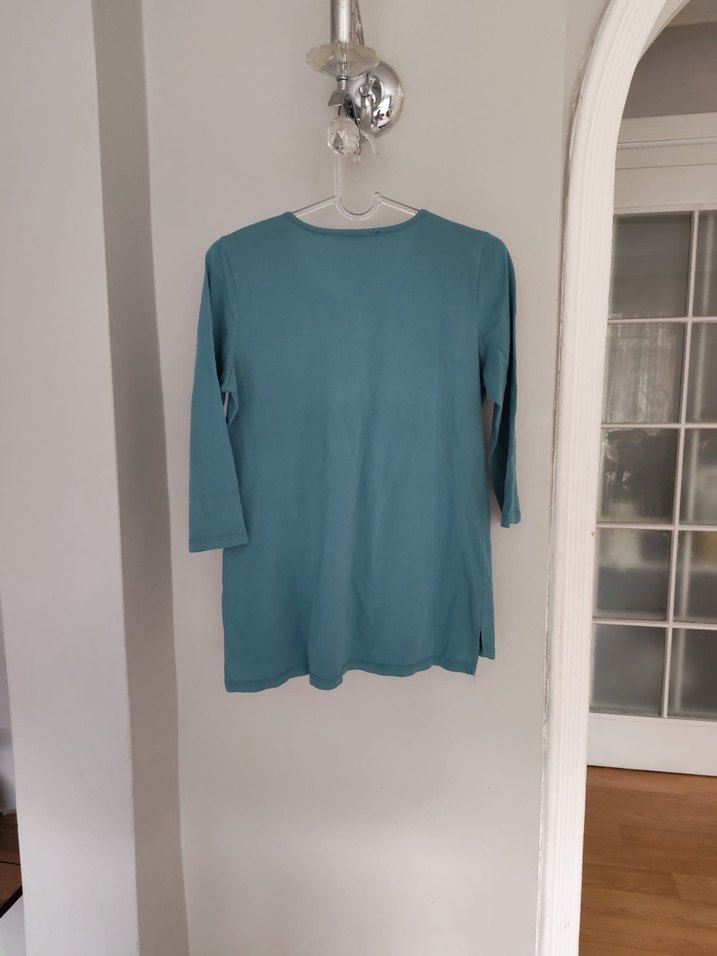 Turkuaz Hamile V Yakalı Uzun Kollu Tunik - Görsel 5