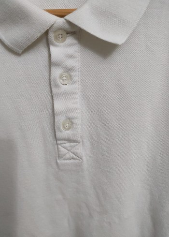 Erkek Beyaz Kısa Kollu Polo Tişört - Görsel 2