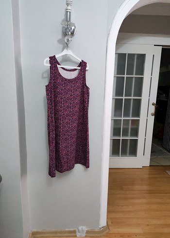 Bordo Renkli Salaş Midi Kadın Elbise - Görsel 2