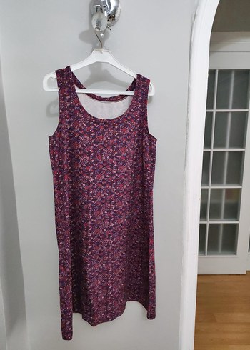 Bordo Renkli Salaş Midi Kadın Elbise - Görsel 3