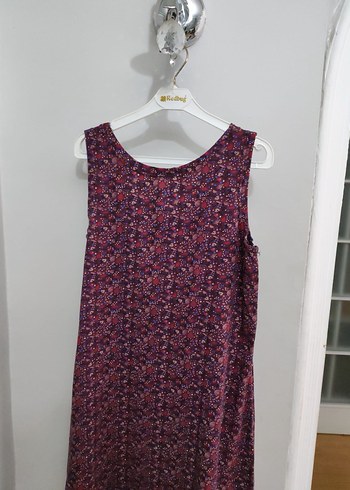 Bordo Renkli Salaş Midi Kadın Elbise - Görsel 4