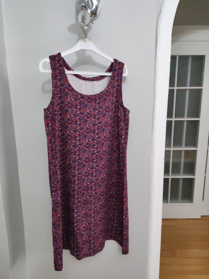 Bordo Renkli Salaş Midi Kadın Elbise - Görsel 3