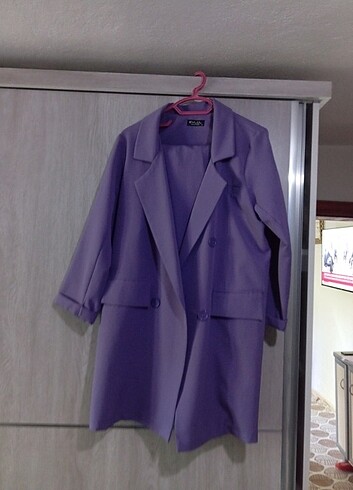 Lila blazer ceket takım 