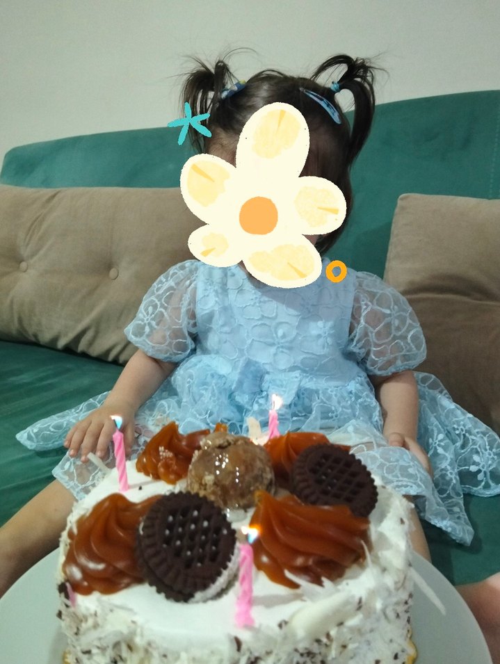 Kız Çocuk Mavi Dantel Bohem Elbise - Görsel 2