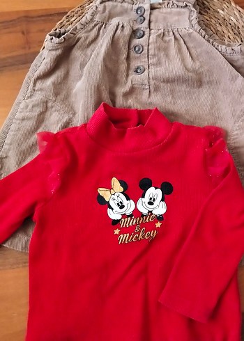 Düğmeli kadife Kız Elbisesi - Görsel 3