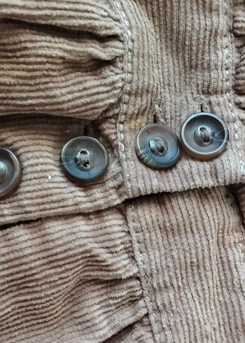 Düğmeli kadife Kız Elbisesi - Görsel 4