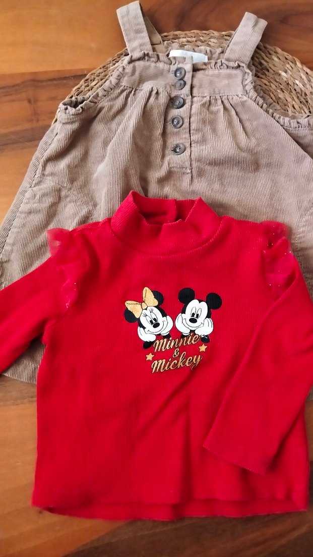 Düğmeli kadife Kız Elbisesi - Görsel 3